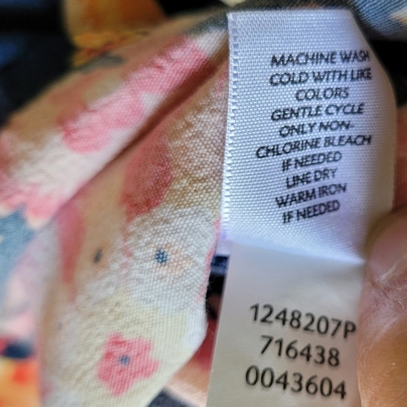 J. Jill Scoop Neck Navy Orange Floral Printed 3/4 Sleeve Sheath Dress Women's 4 - Picture 7 of 12